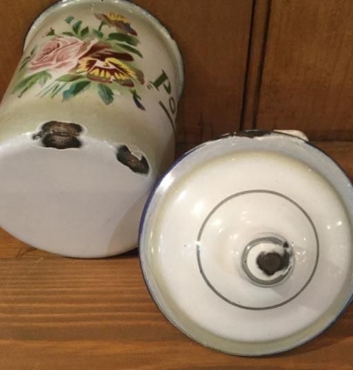 フランスJAPY社1930～'40年代ホーロー「ローズ＆パンジー