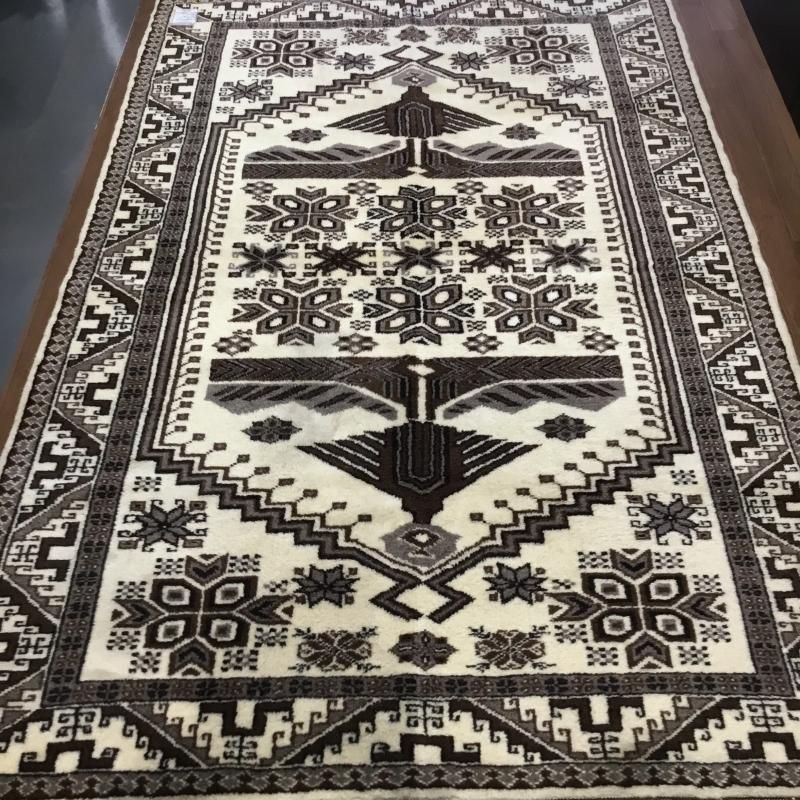 Y3352 トルコ カイセリ絨毯 ウール×コットン 手織り 182×116㎝ トップ