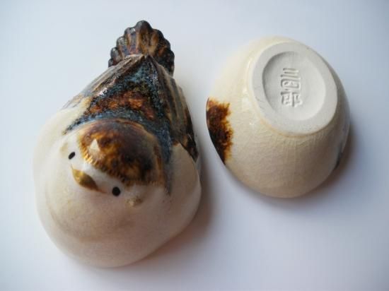 雀香合 (共箱)今岡三四郎 - 茶道具販売 栗林園
