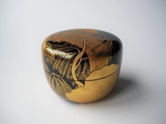 柳橋蒔絵平棗 (共箱)佐々木麗峰 - 茶道具販売 栗林園