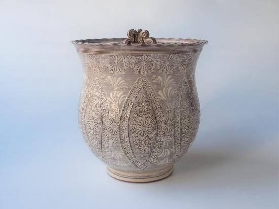 紫三島水指 (共箱)森里陶楽 - 茶道具販売 栗林園