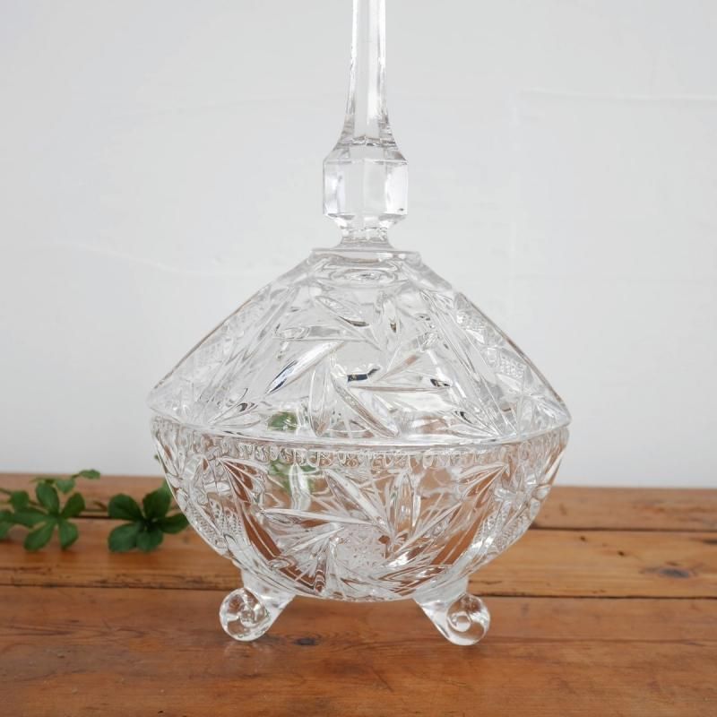 キャンディポット カットガラス キャニスター -通販-ローズボール