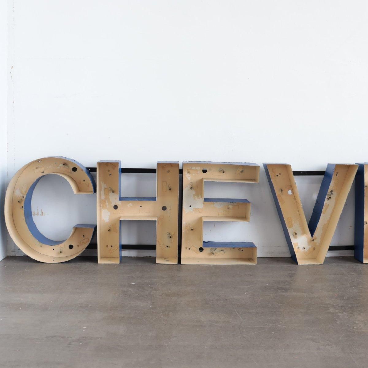 ヴィンテージ CHEVROLET アルファベット看板 アメリカ シボレー 立体