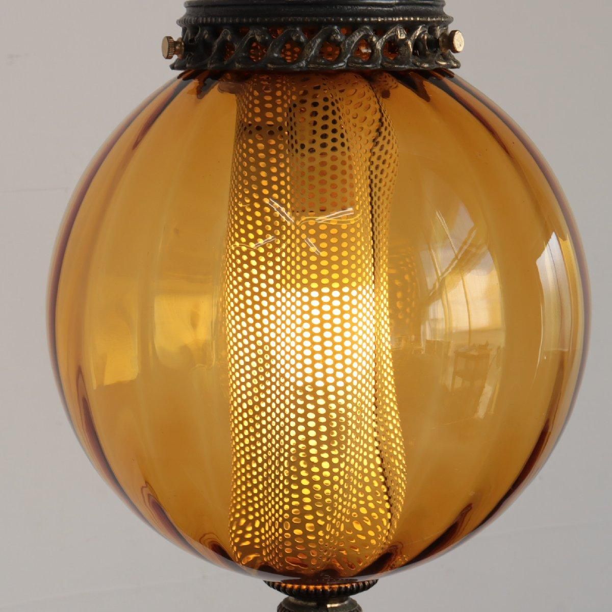 アメリカ ヴィンテージ アンバーガラス ペンダントライト アンティーク