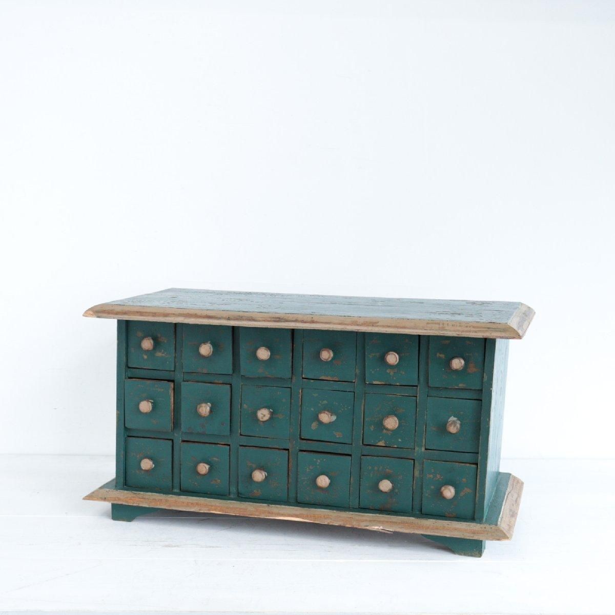 ヴィンテージ 木製 パーツキャビネット USA インダストリアル 工具入れ