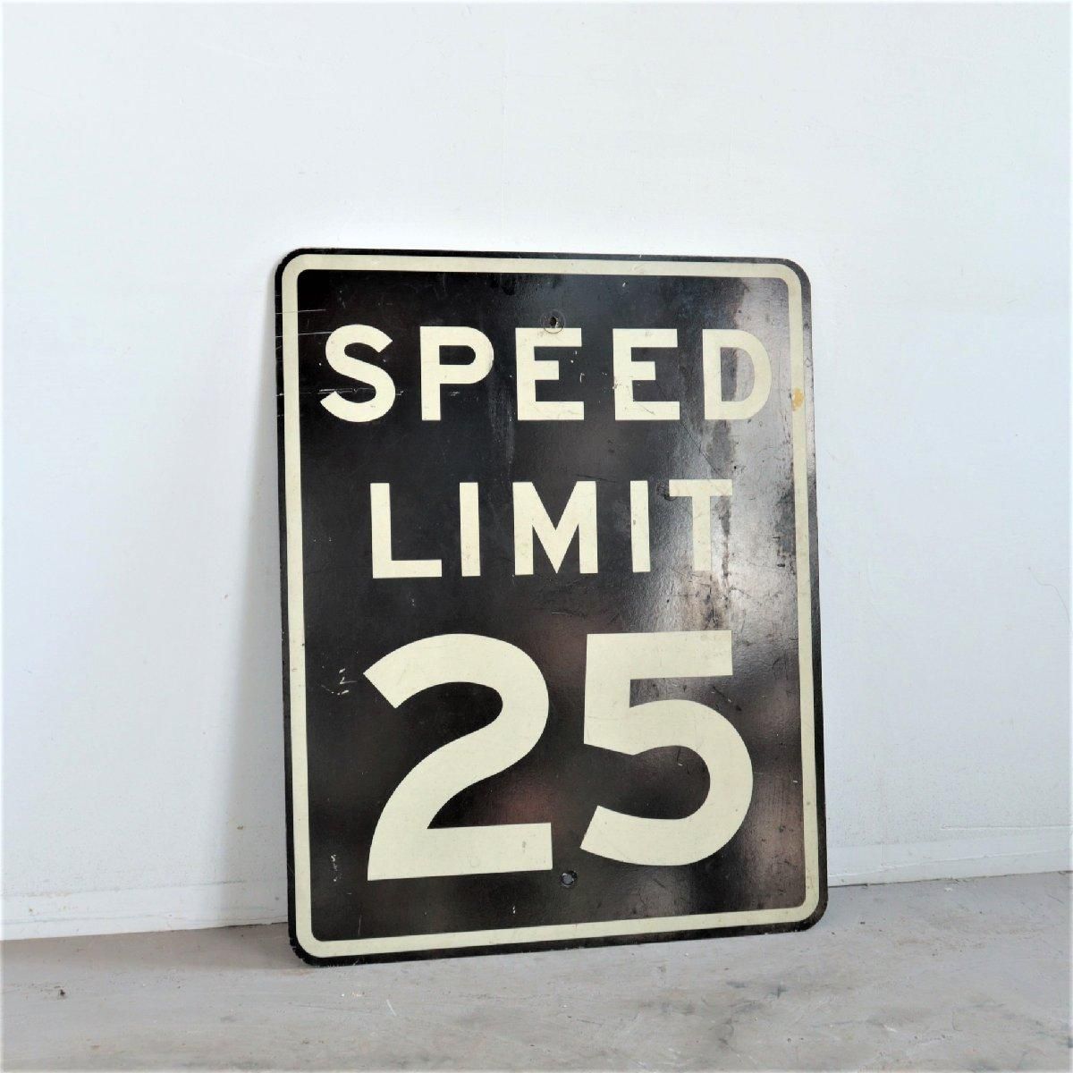 ヴィンテージ アルミ製 看板 ロードサイン 速度制限 道路標識 アメリカ