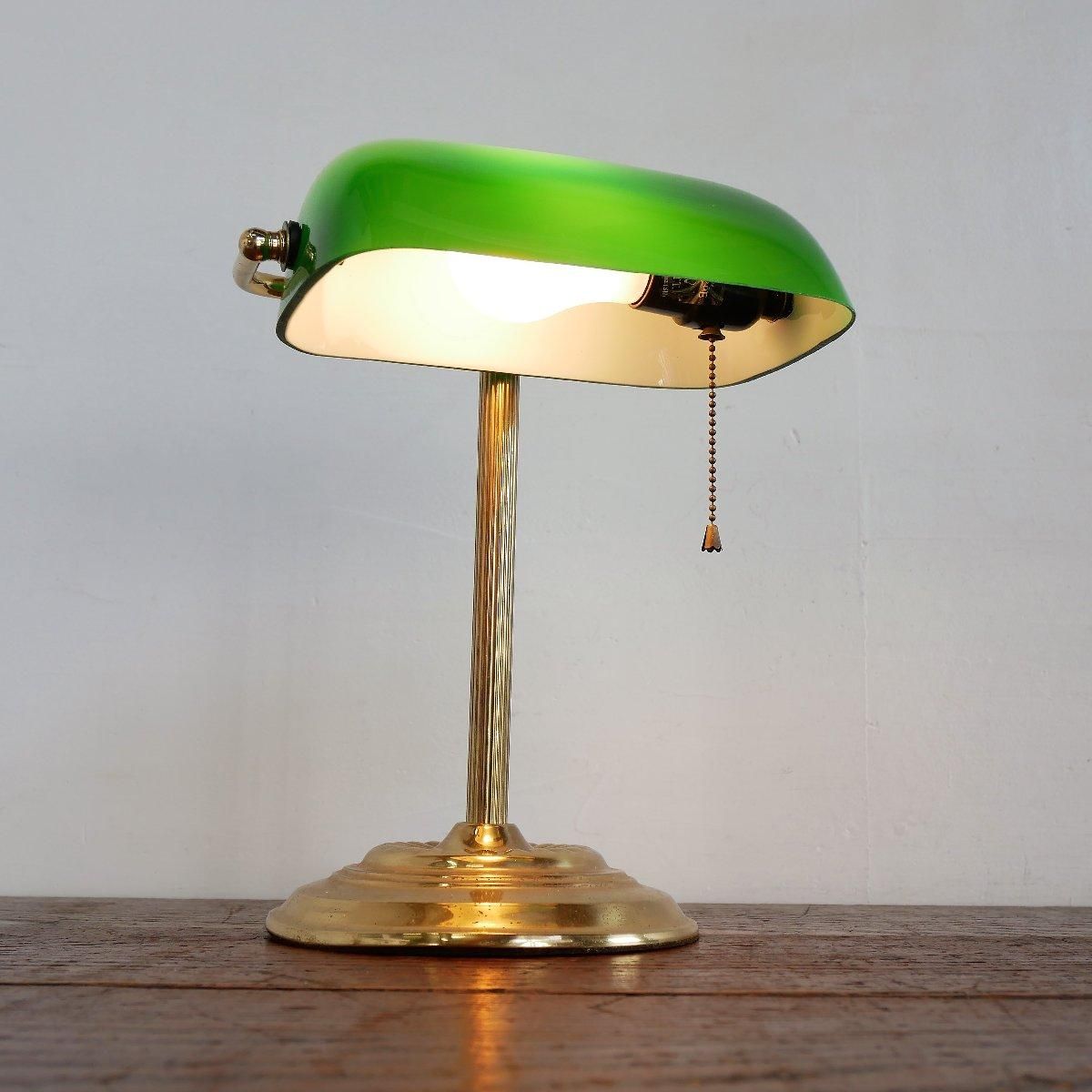 アメリカ ヴィンテージ バンカーズランプ ライト 照明 緑 グリーン
