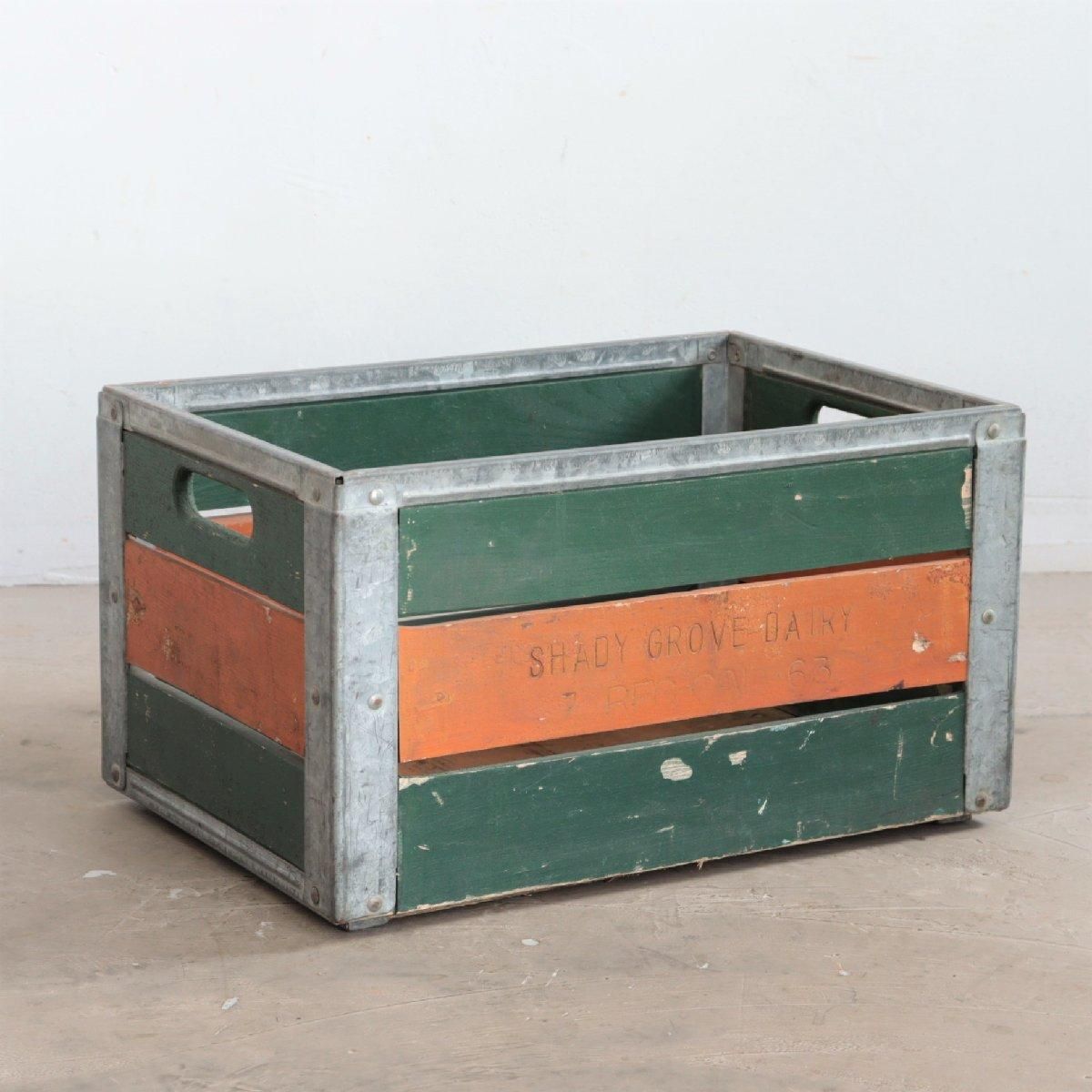 60s ヴィンテージ ミルククレート 木箱 ウッドボックス 運搬箱 収納