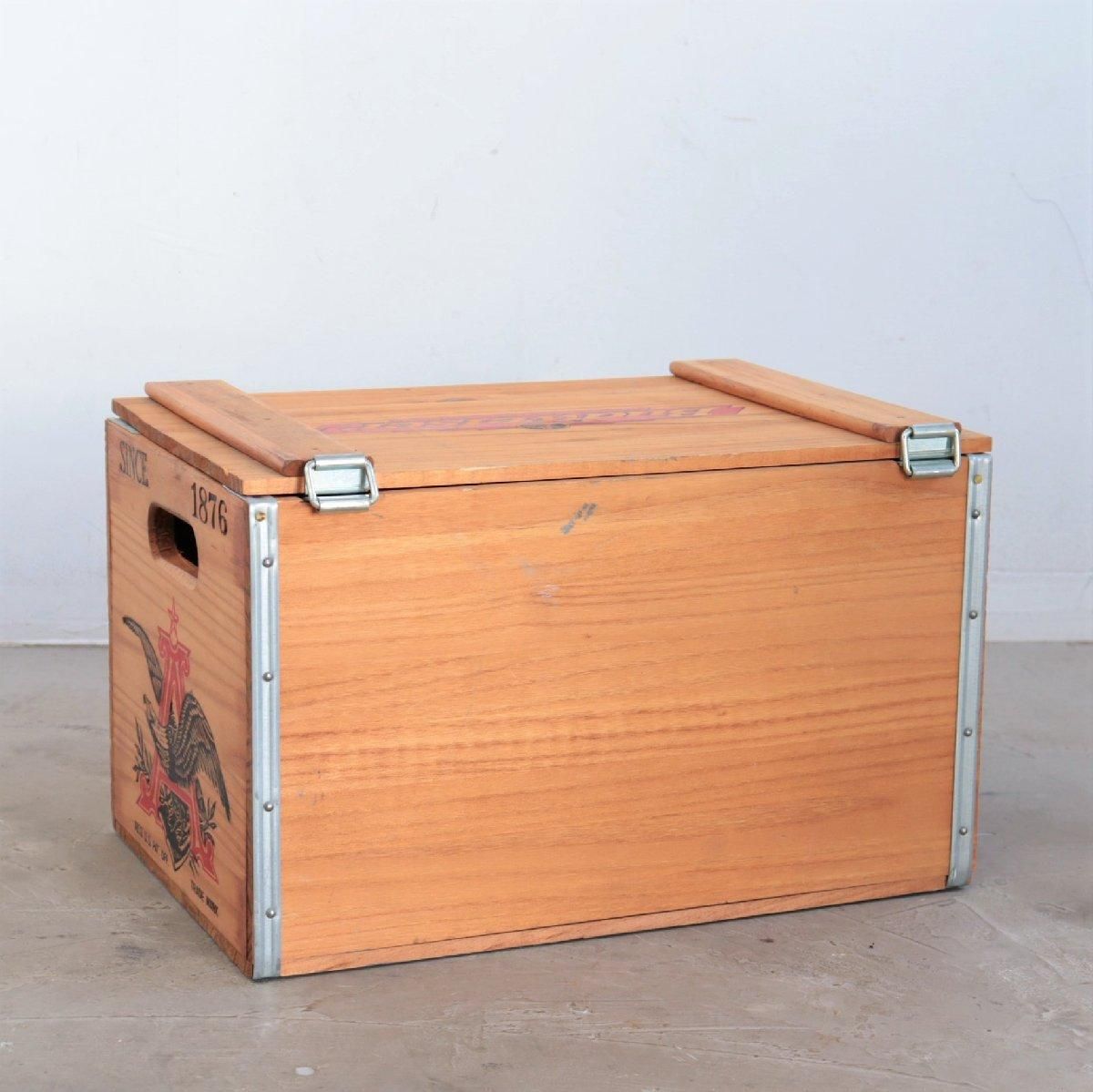 BUDWEISER バドワイザー ヴィンテージ 蓋つき木箱 アンティーク ウッド