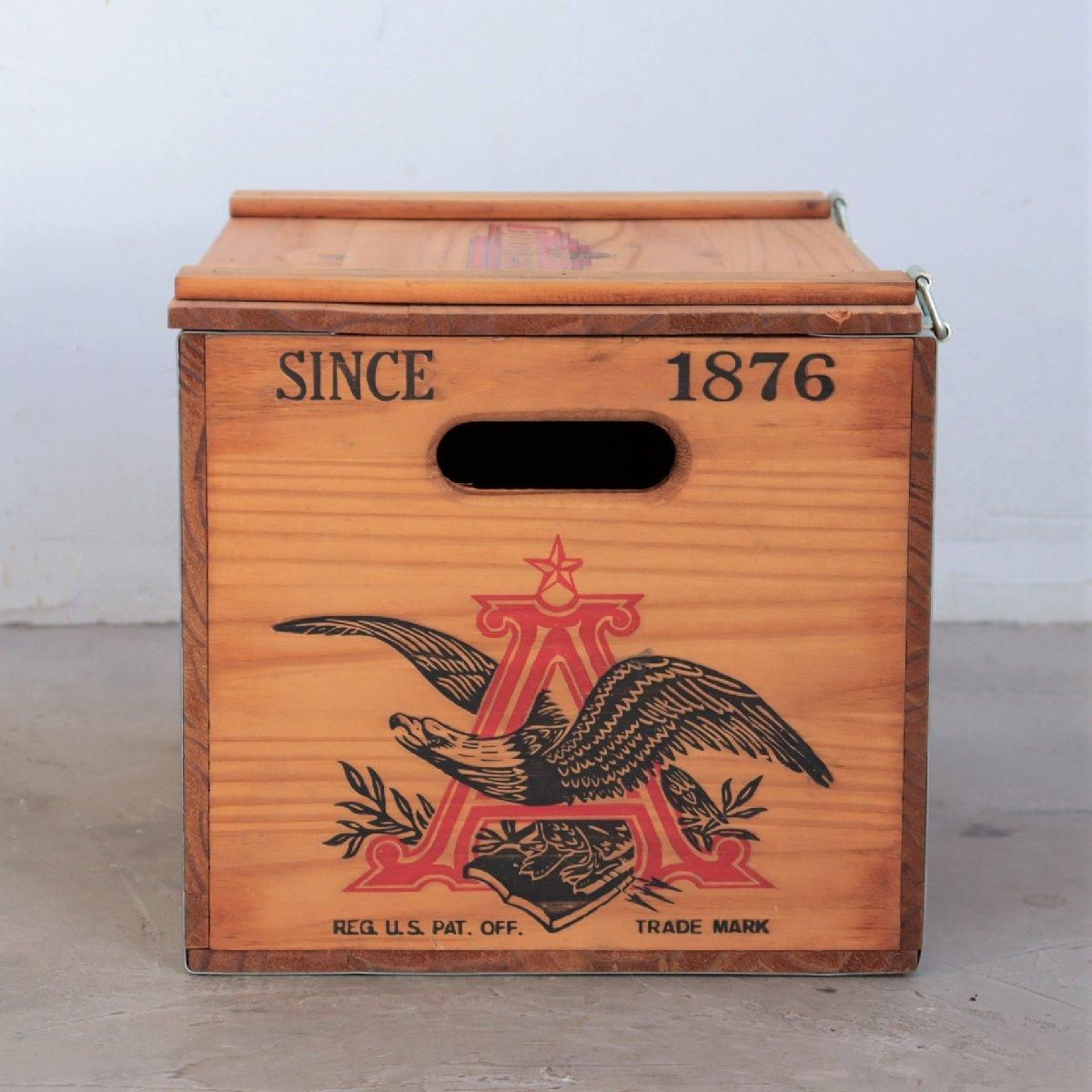 BUDWEISER バドワイザー ヴィンテージ 蓋つき木箱 アンティーク ウッド