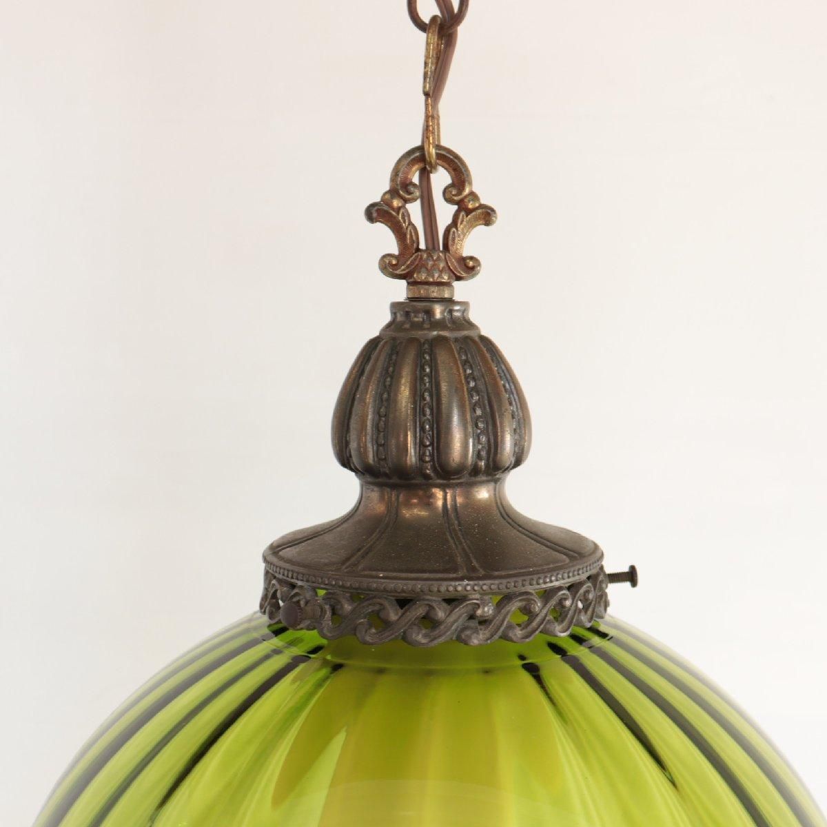 ヴィンテージ カラーガラス ペンダントライト アメリカ アンティーク