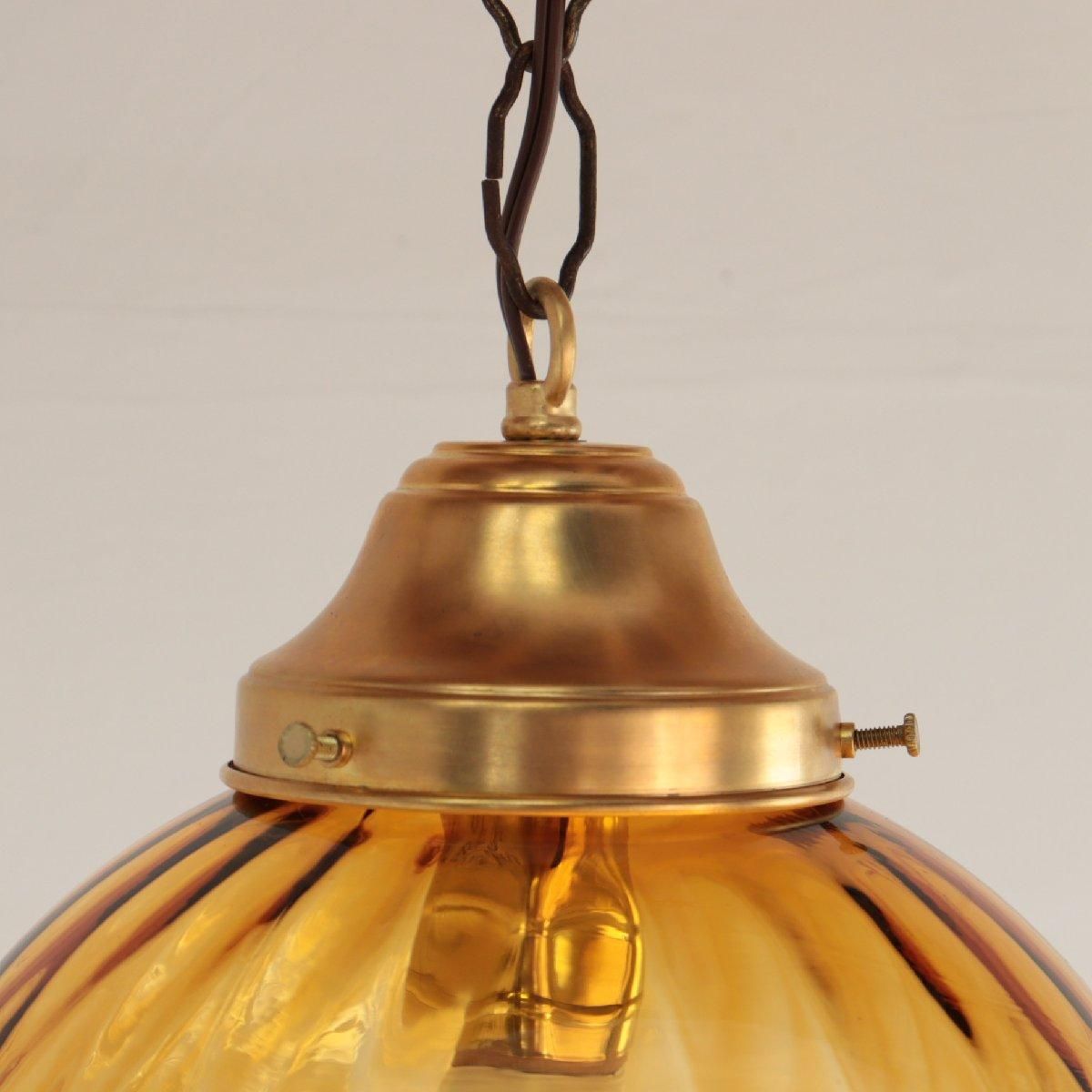 照明 ペンダントライト ヴィンテージ アンバーガラス アメリカ