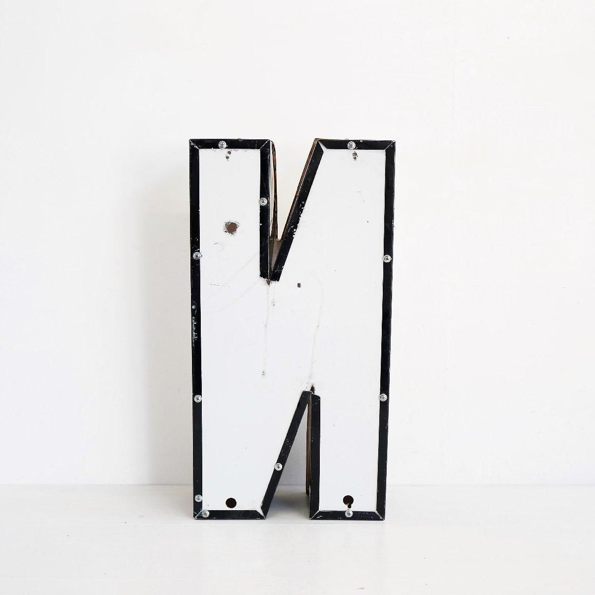 看板 アメリカ ヴィンテージ アルファベット N 文字 サイン 壁面