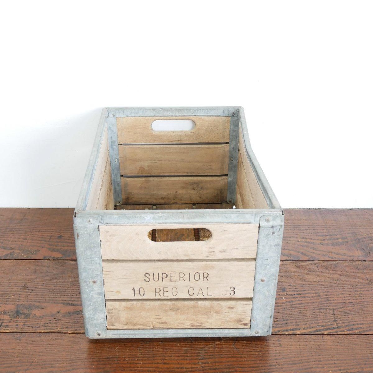 ヴィンテージ 木箱 ミルククレート ウッドボックス 運搬箱 1963年製造