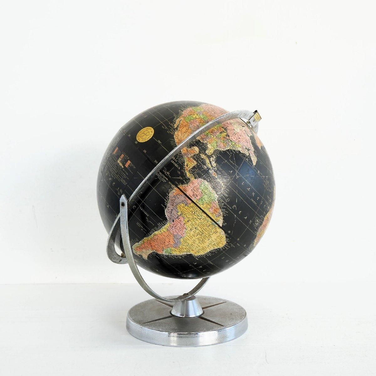 ヴィンテージ 地球儀 ブラックオーシャン アメリカ ブリタニカ百科事典