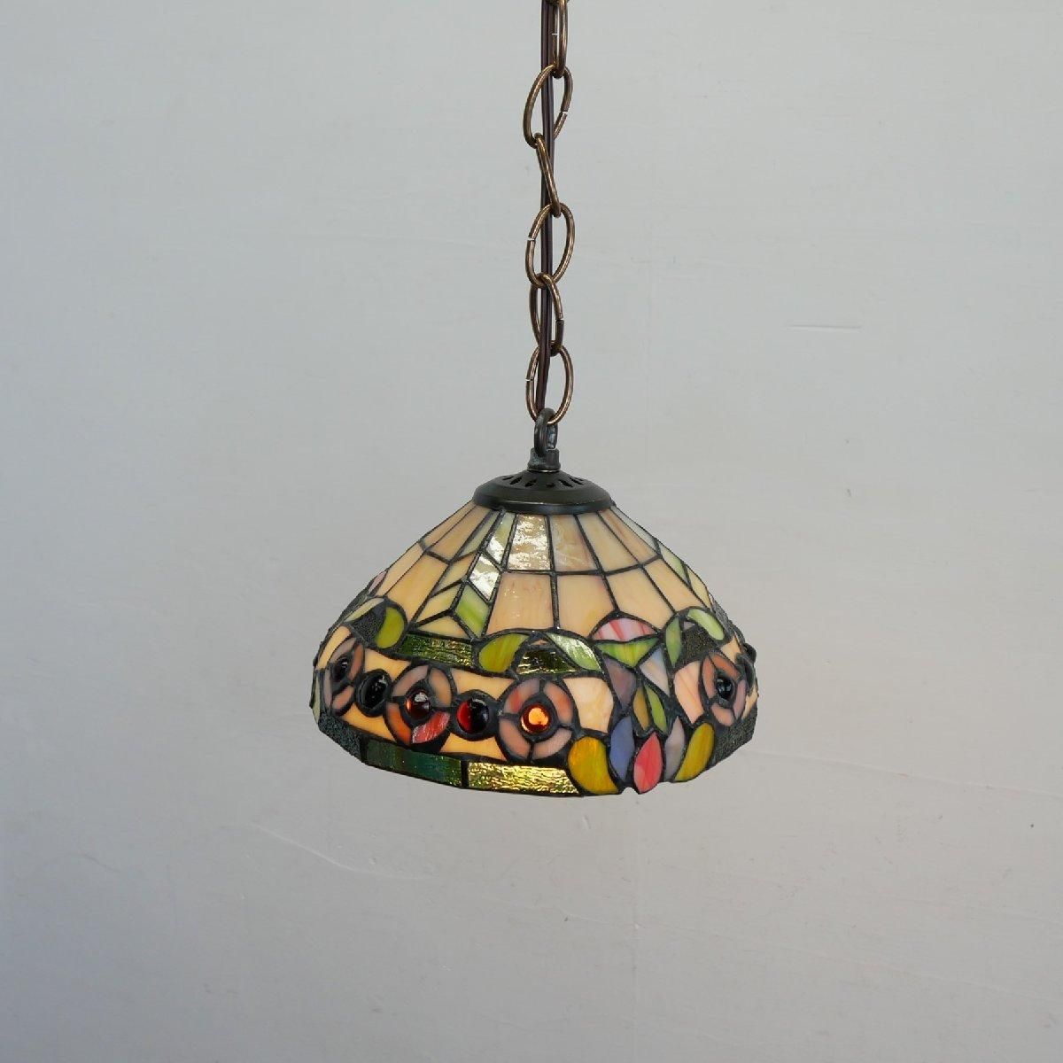 ヴィンテージ ステンドグラス ペンダントランプ アメリカ ガラス