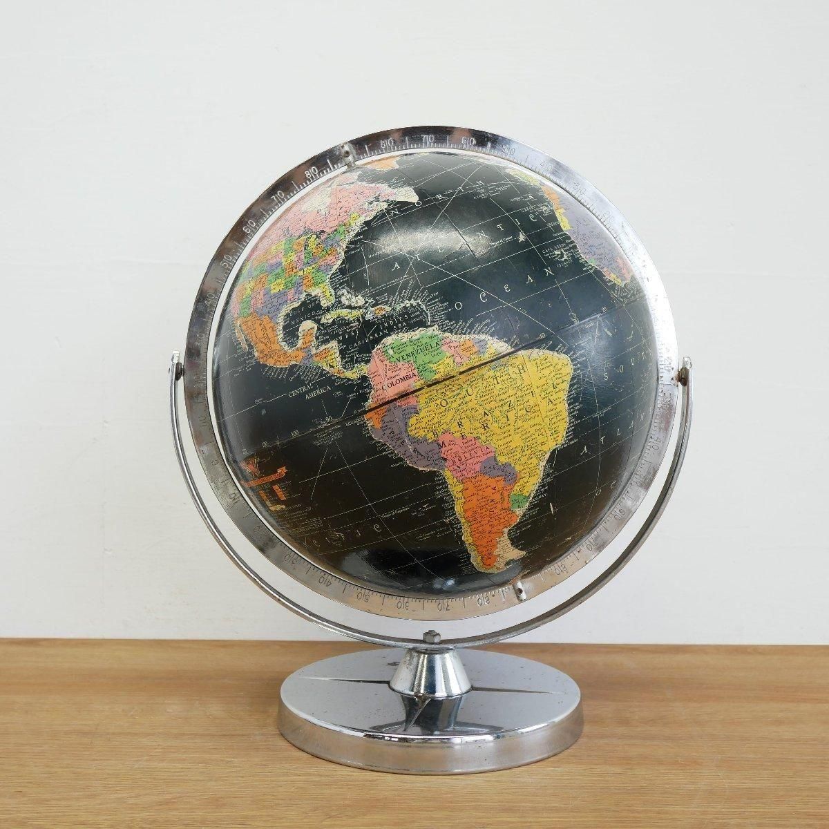 ヴィンテージ 地球儀 ブラックオーシャン -通販-ローズボール