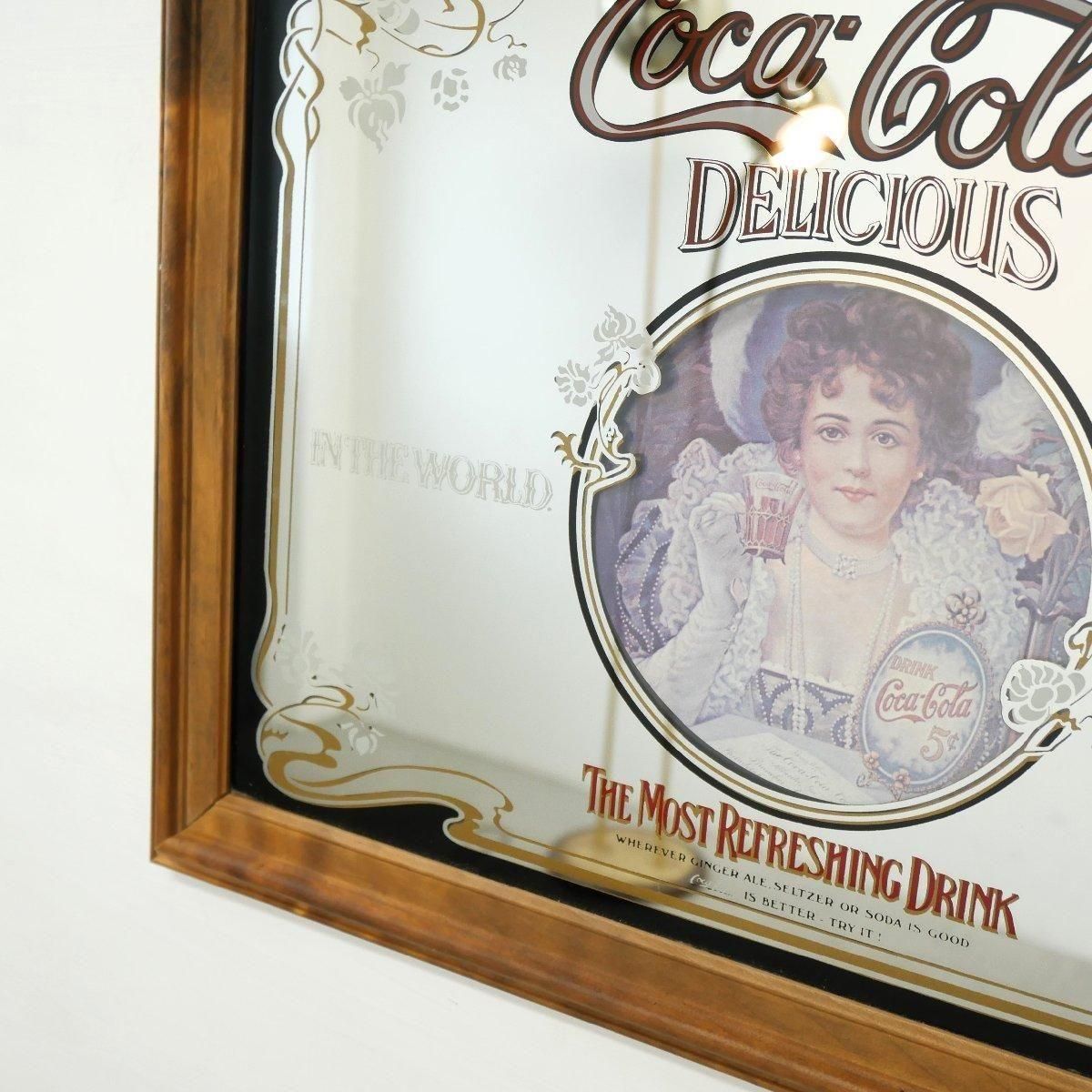 Coca-Cola ヴィンテージパブミラー約53㌢×約38㌢ Coca-Cola