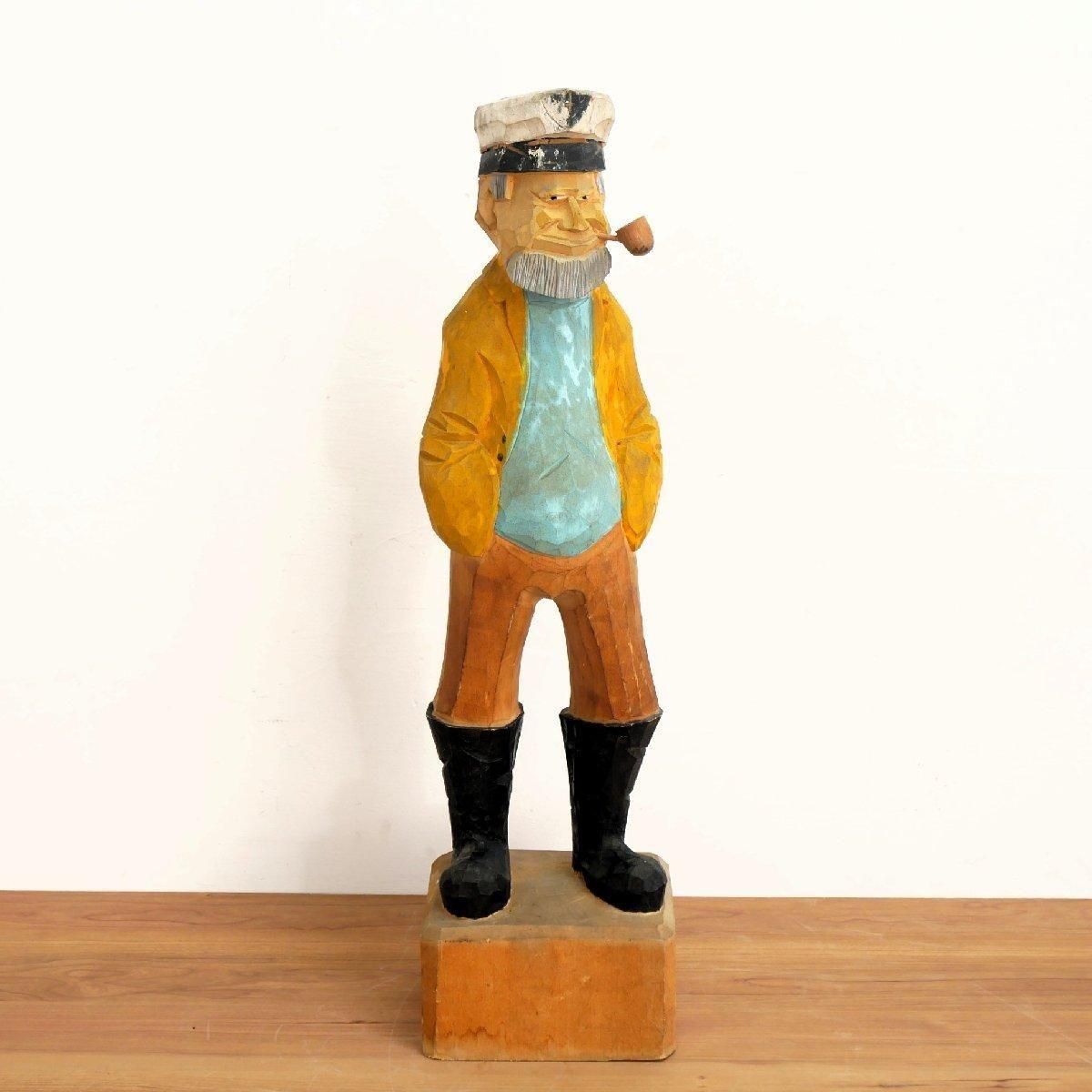 ヴィンテージ マドロス人形 木彫り 船長 -通販-ローズボールアンティークス