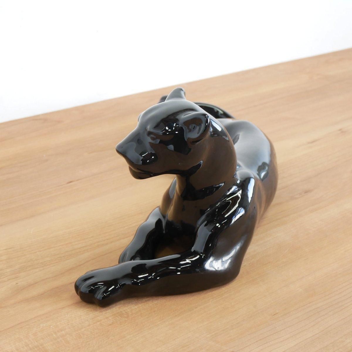 ブラックパンサー 置物 50s 陶器製 -通販-ローズボールアンティークス