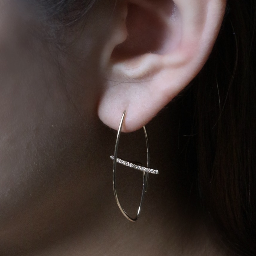 Hirotaka（ヒロタカ) Gossamer Diamond Floating Earring M
