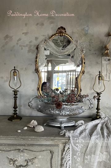 アンティークロココ調ミラー【パディントン】｜アンティーク家具