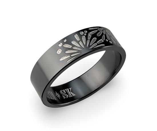 Hizm/SK accessory/大輪閃光散華6mm幅 黒銀マットブラック仕上げ