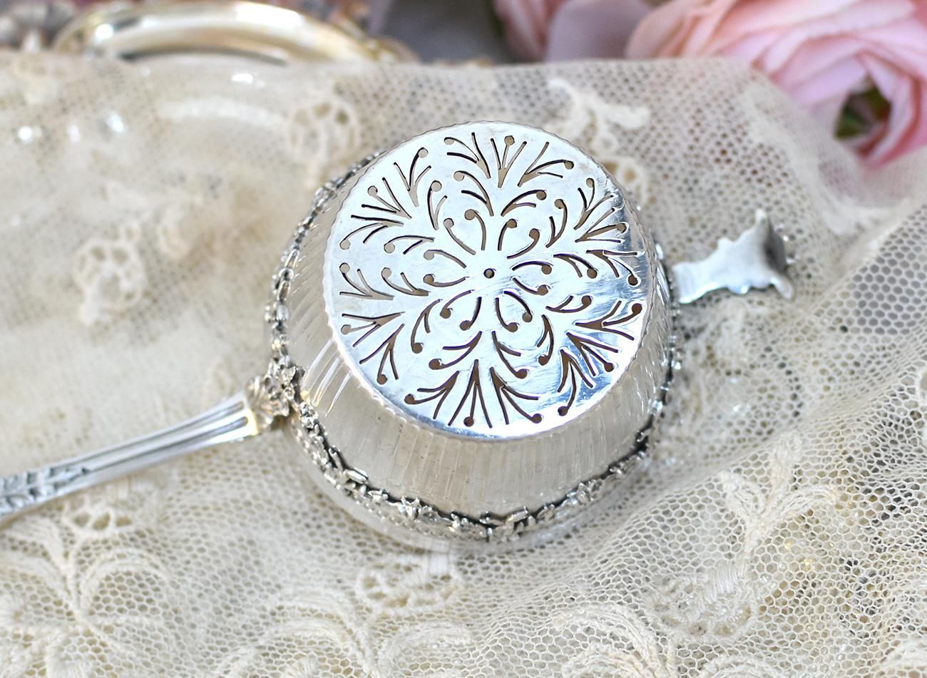 仏アンティーク【銀950】ティーストレーナー◇Puiforcat ピュイ