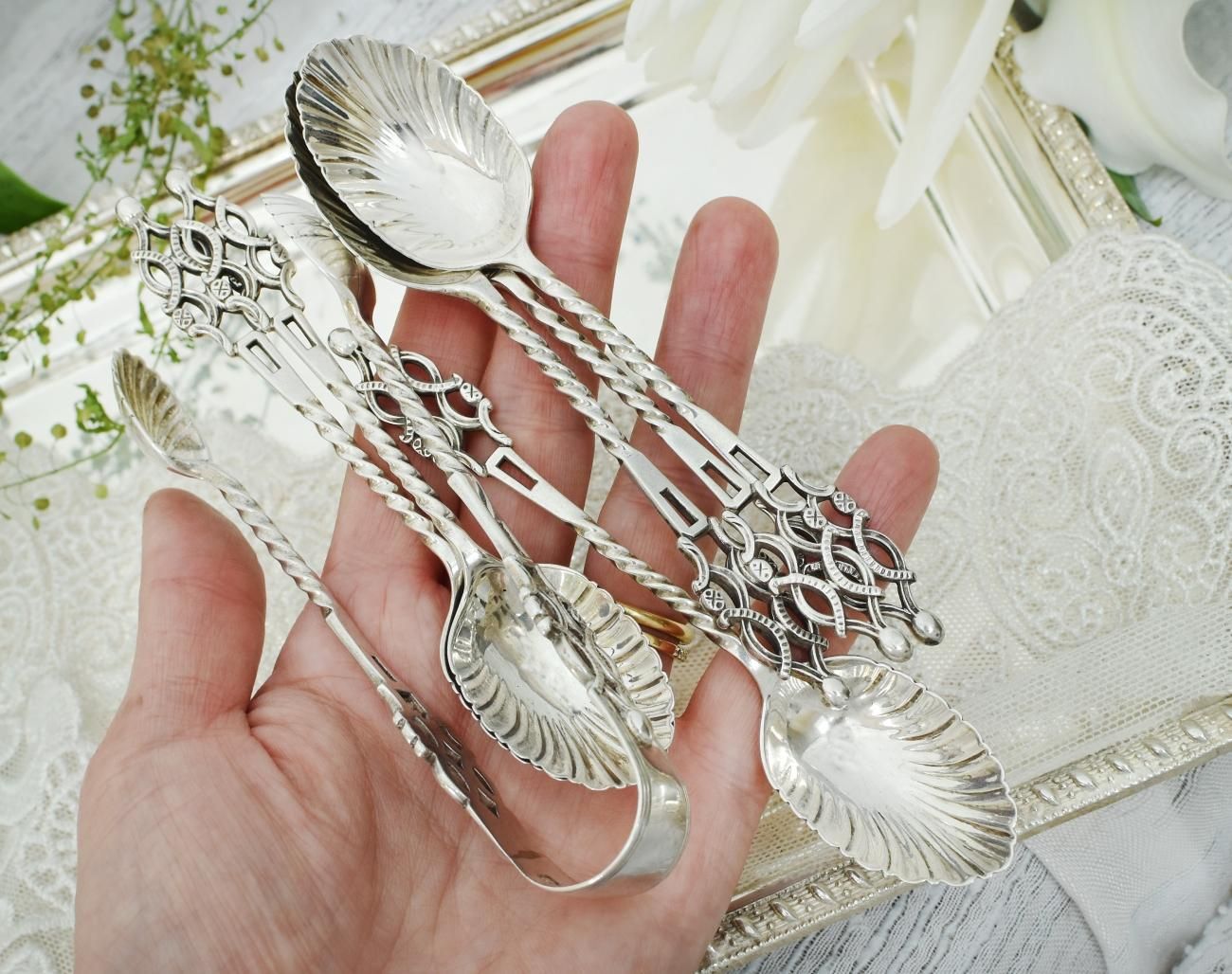 リード＆バートン】純銀 スターリング／ティースプーン「レ・サンク