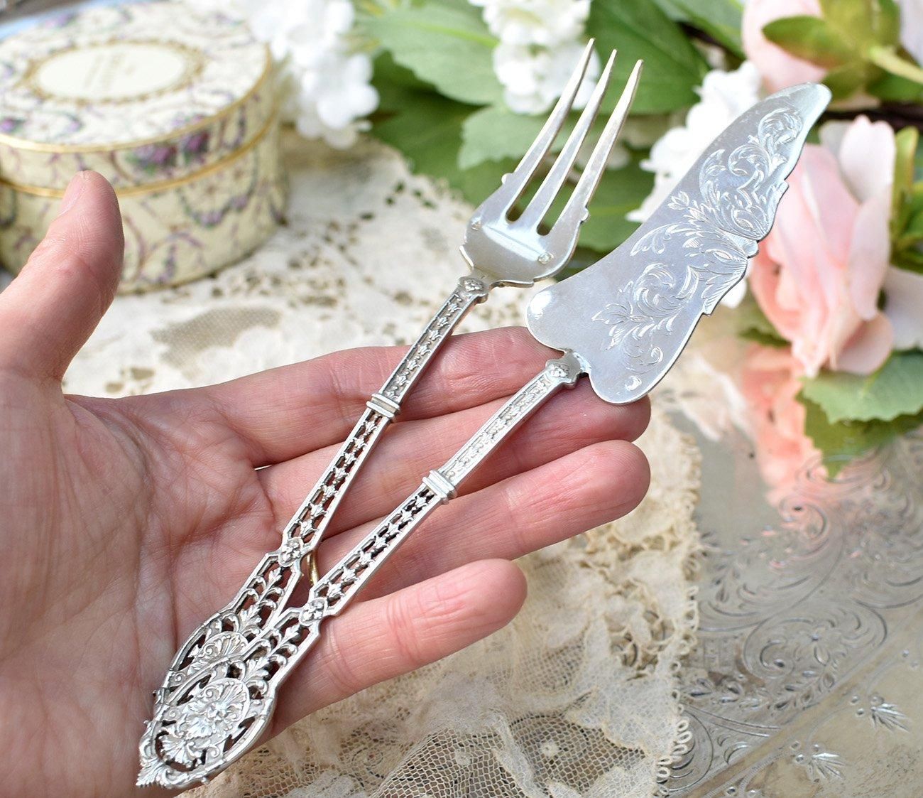 仏アンティーク銀器【銀950】ピュイフォルカ サービング - Edwardian