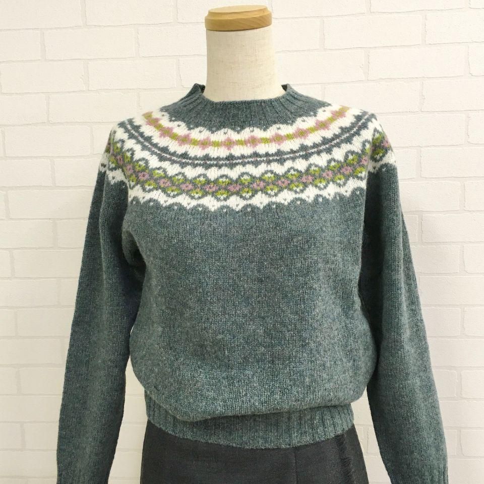 Harley of scotland - シェットランドウール フェアアイル柄プル