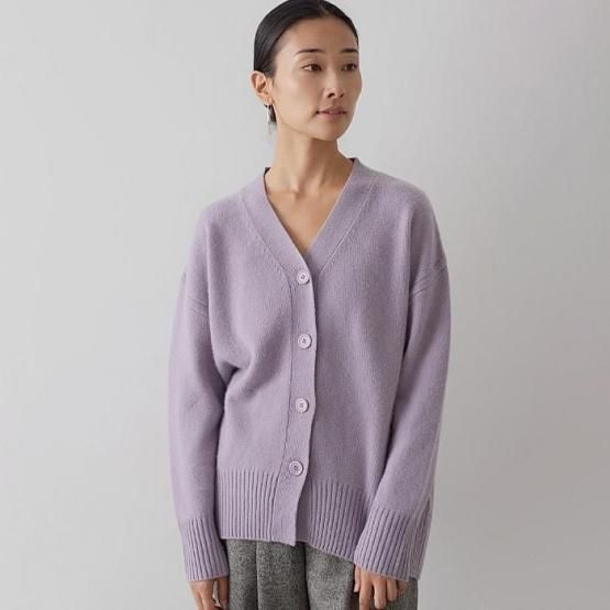 カシミヤ100%上質な大人のカーディガン【DRESS HERSELF/ドレスハー