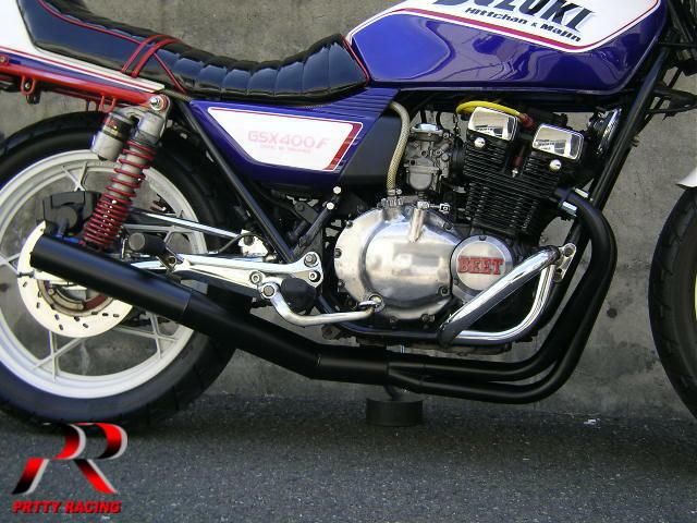 GSX400F ショート管 ブラック マフラー