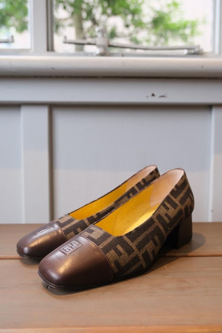 FENDI│フェンディ│ズッカ柄ヒールパンプス│ブラック│サイズ36