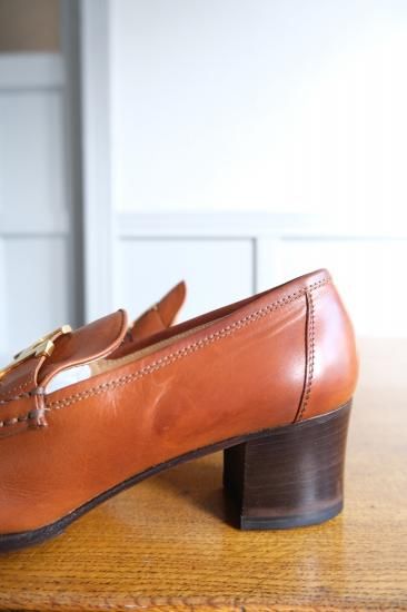 HERMES エルメス Hヒールローファー | ブラウン×ゴールド 37 - lamadri