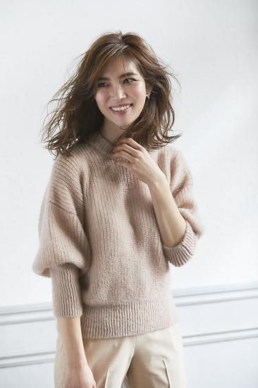 モヘアパフニット(ライトベージュ) - seventen