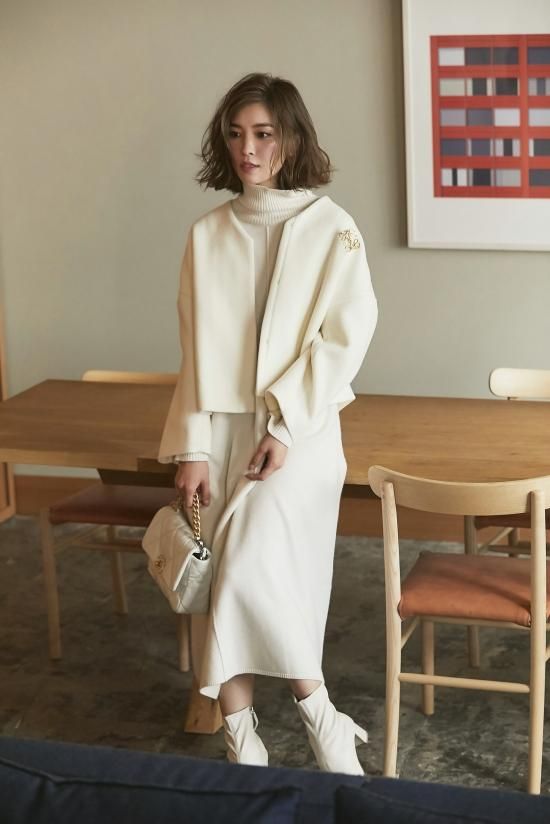 ダブルフェイスショートコート(オフホワイト) - seventen