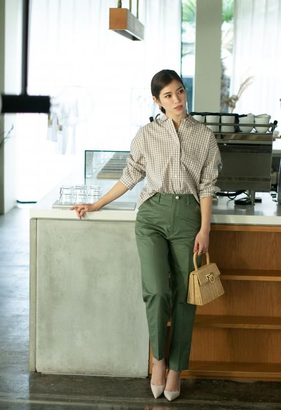 SVT刺繍オックスシャツ(ベージュギンガム) - seventen