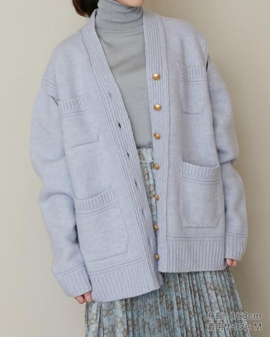 メルトンウール2WAYカーディガン(グレー) - seventen