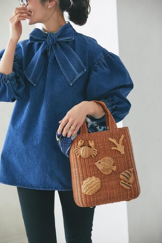 再入荷】マリンモチーフラタントート(ブラウン) - seventen