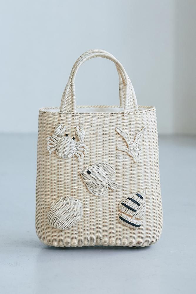 再入荷】マリンモチーフラタントート(ナチュラルホワイト) - seventen