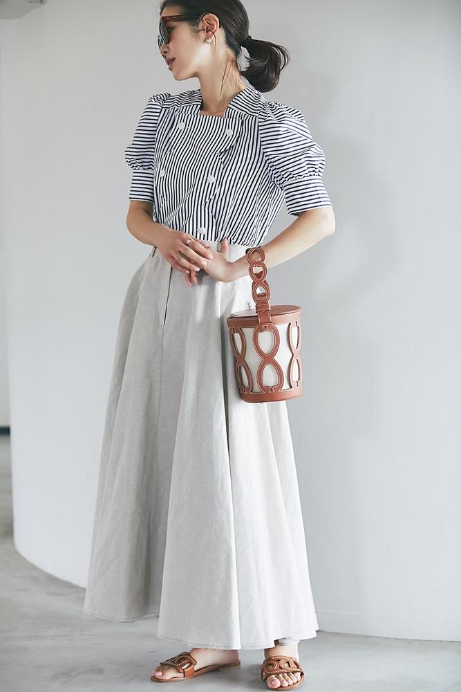 再入荷】カットワークレザーバケットバッグ - seventen