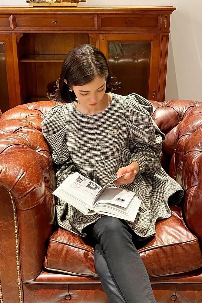 再入荷】チェックブラウス(ブラウン) - seventen