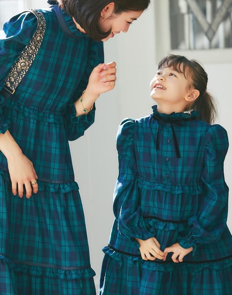 10％off】タータンチェックワンピース(グリーン) - seventen