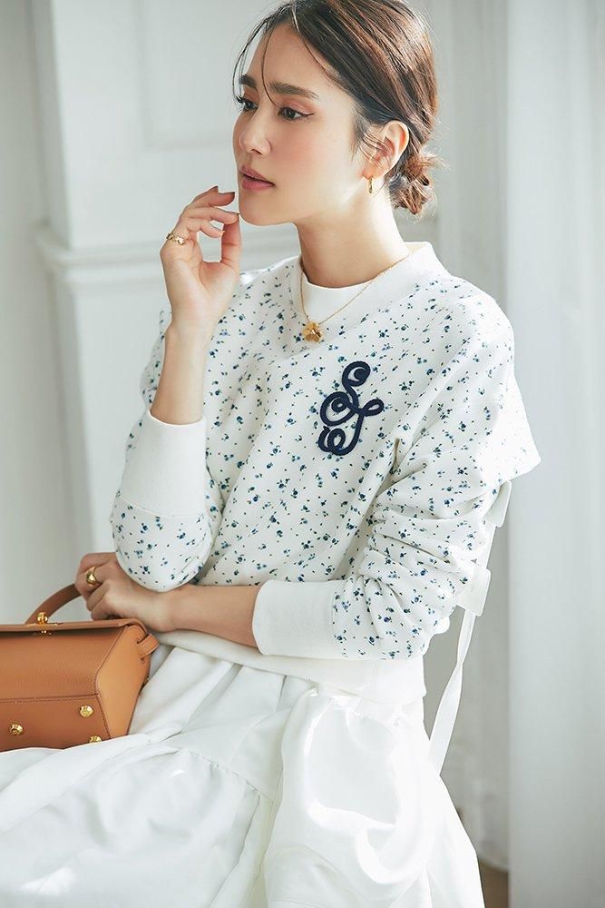 コードモノグラムスウェットトップス(小花柄) - seventen