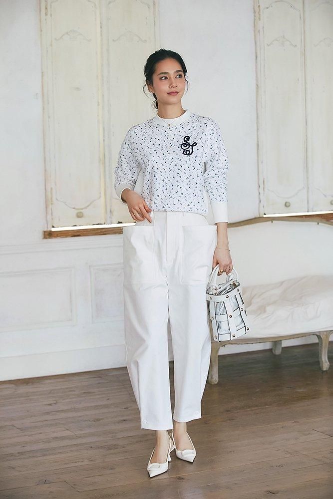 コードモノグラムスウェットトップス(小花柄) - seventen