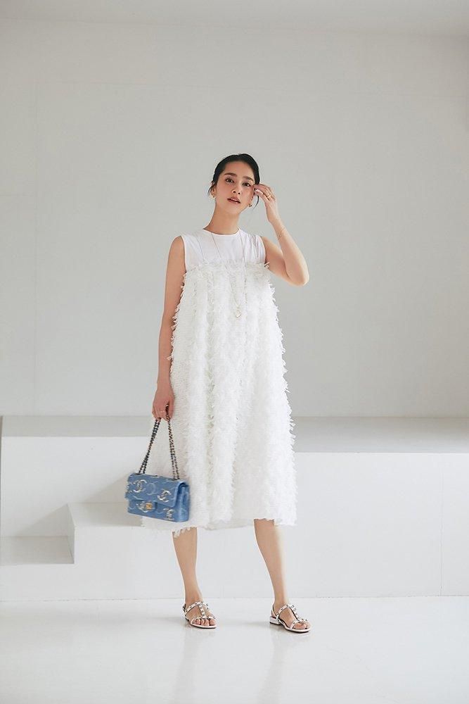 30％off】フリンジチュール2WAYスカート(ホワイト) - seventen