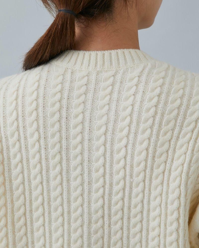 20％off】アップリケケーブルカーディガン(オフホワイト) - seventen