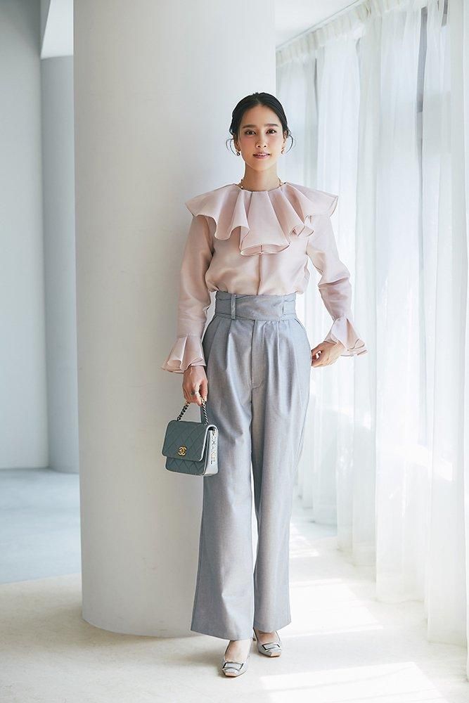 シアーラッフルブラウス(ピンク) - seventen