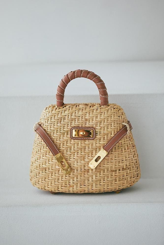 ベルトラタンミニバッグ(キャメル) - seventen